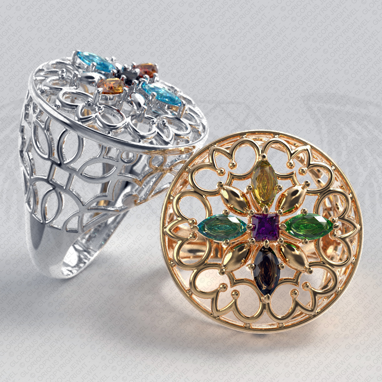 3D Jewelry Design 4 Ringsizes 3D Stl File Ring