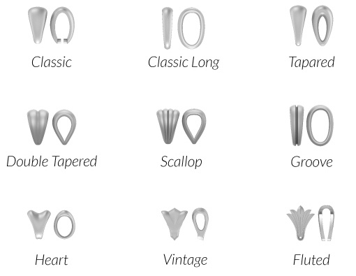 examples of different jewelry bails