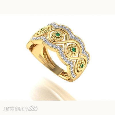 example of a ring with bead setting