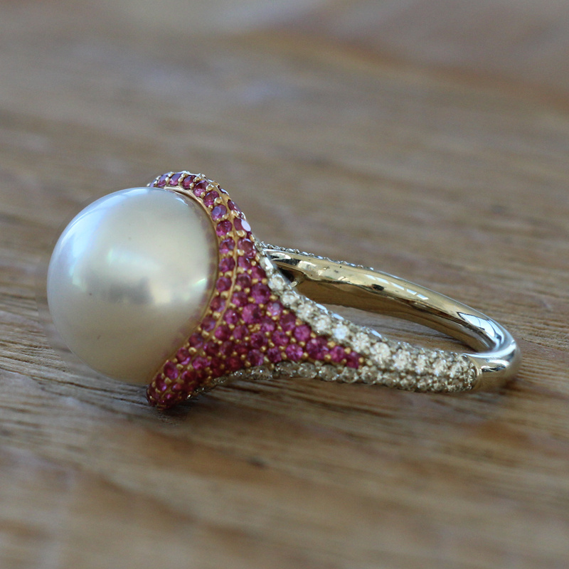 white-pearl-diamond-pink-engagement-ring
