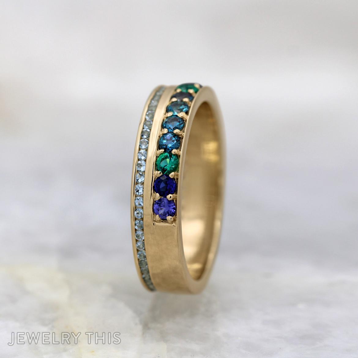 Colorful Gemstone Wedding Ring » JewelryThis - Custom Jewelry